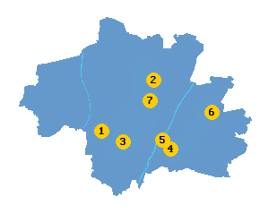 Karte mit Lage der Reinigungen in München